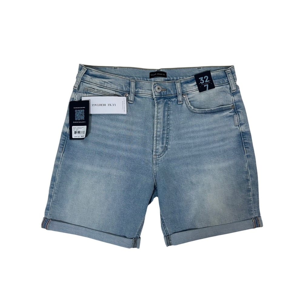 Silver Jeans Co. Mens Everyday Denim Shorts Indigo Blue Cuffed Size‎ 32